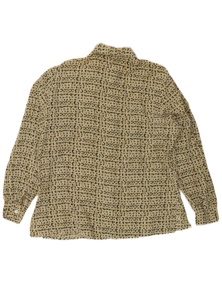 CHERIE Womens Shirt UK 16 Large Green Geometric
