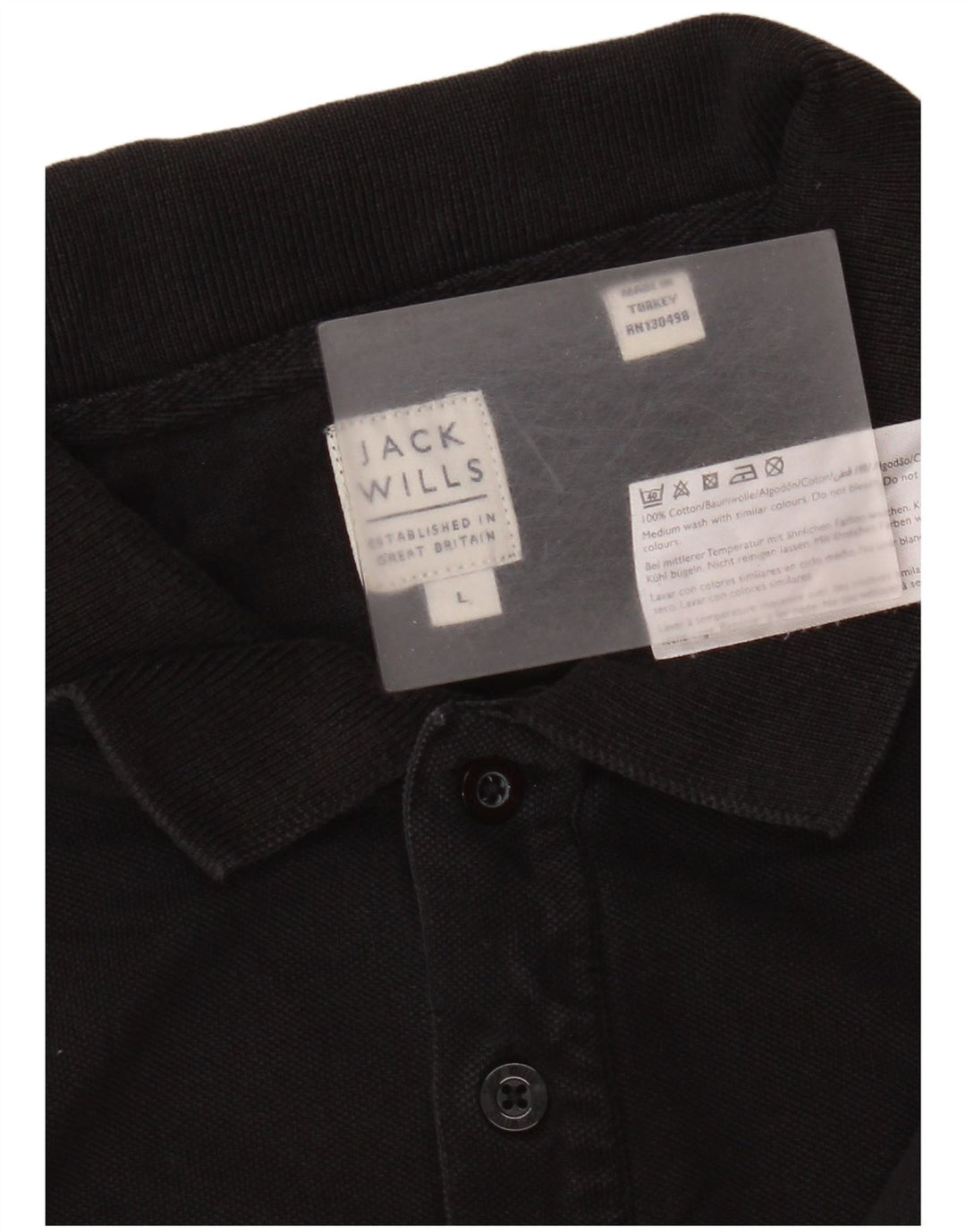Jack Wills Herren-Poloshirt, groß, aus schwarzer Baumwolle