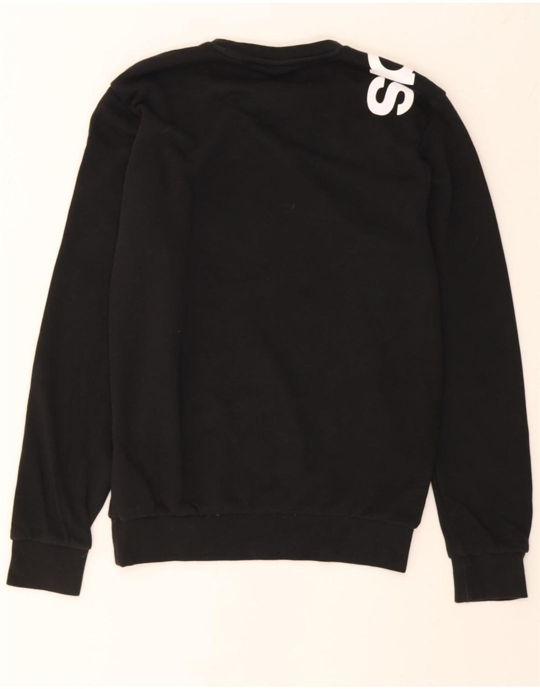 ADIDAS Mens Graphic Sweatshirt Jumper Small Black Cotton Vintage Adidas and Second-Hand Adidas from Messina Hembry 