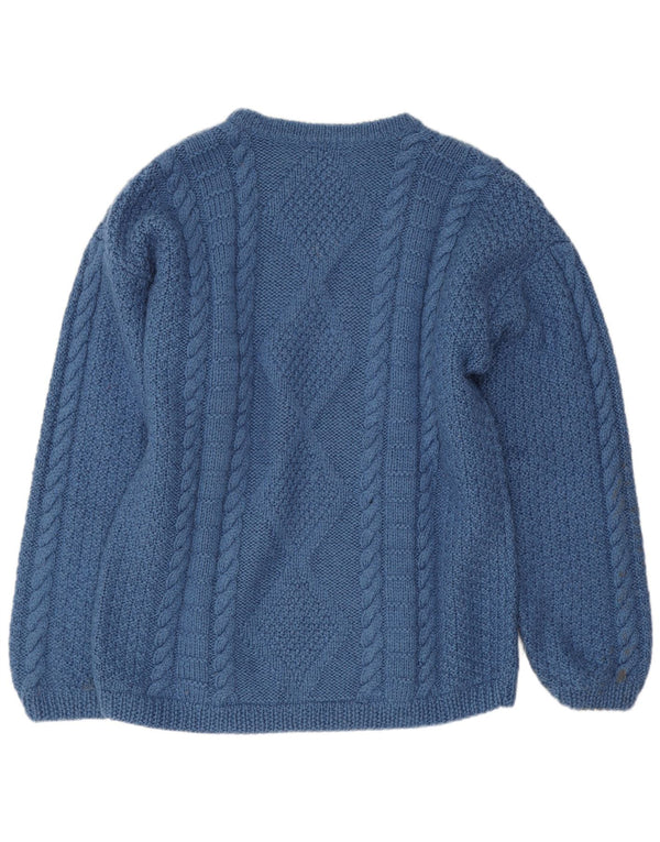 Vintage Herren Pullover mit U-Boot-Ausschnitt Mittelblau