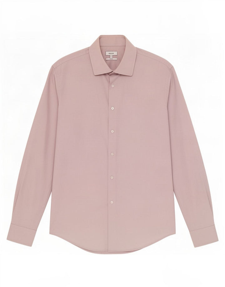 Reiss Herren-Slim-Fit-Hemd, Größe L, Lila, Baumwolle