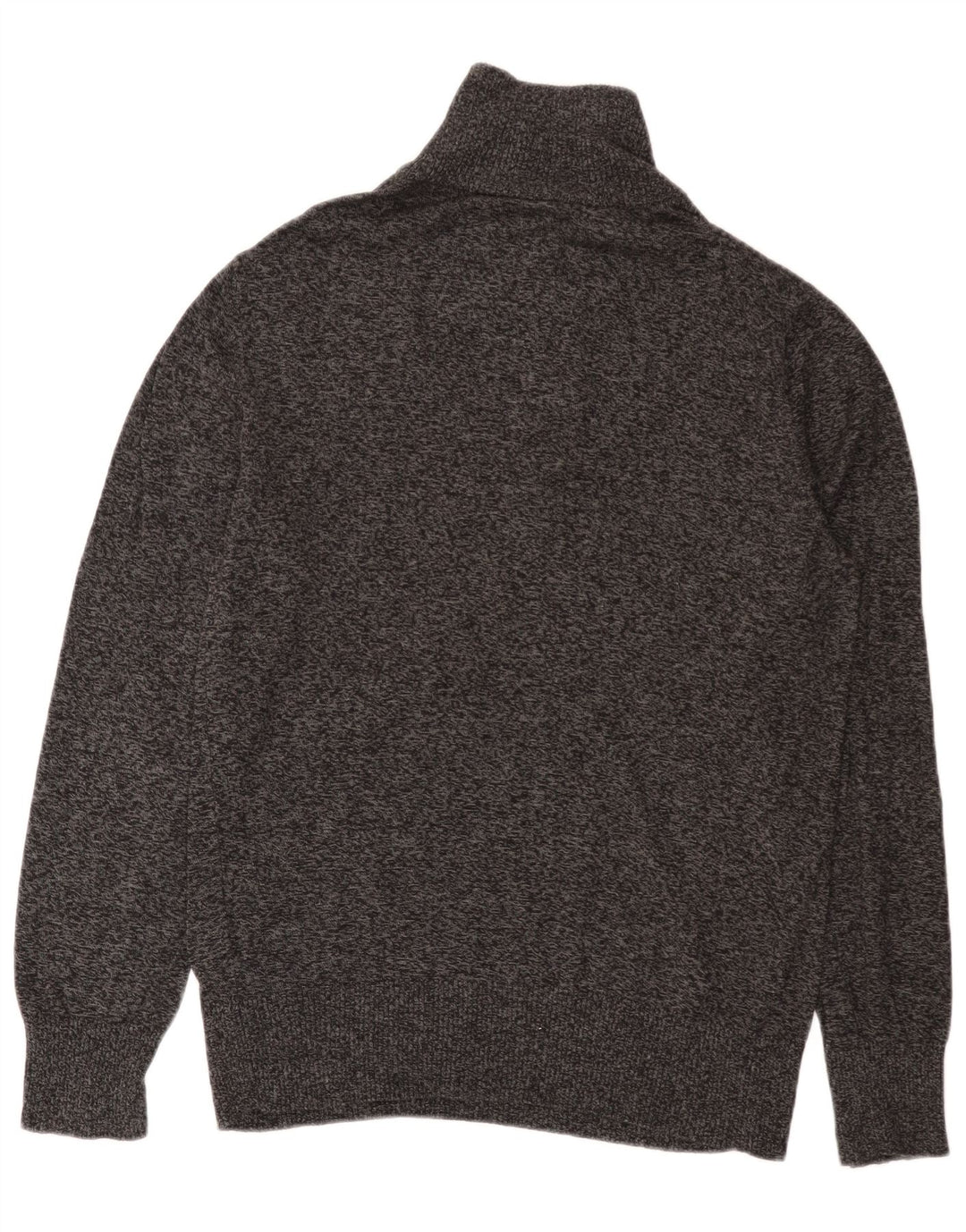 Superdry Herren-Pullover mit Reißverschluss am Hals, große, graumelierte Baumwolle