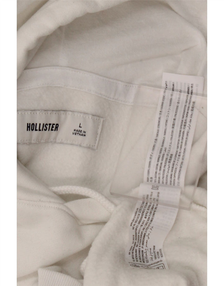 HOLLISTER Herren-Kapuzenpullover, groß, aus weißer Baumwolle