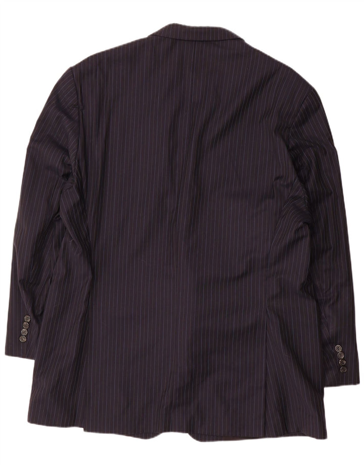 RALPH LAUREN Herren 2-Knopf-Blazerjacke IT 52 XL Marineblaue Nadelstreifenwolle