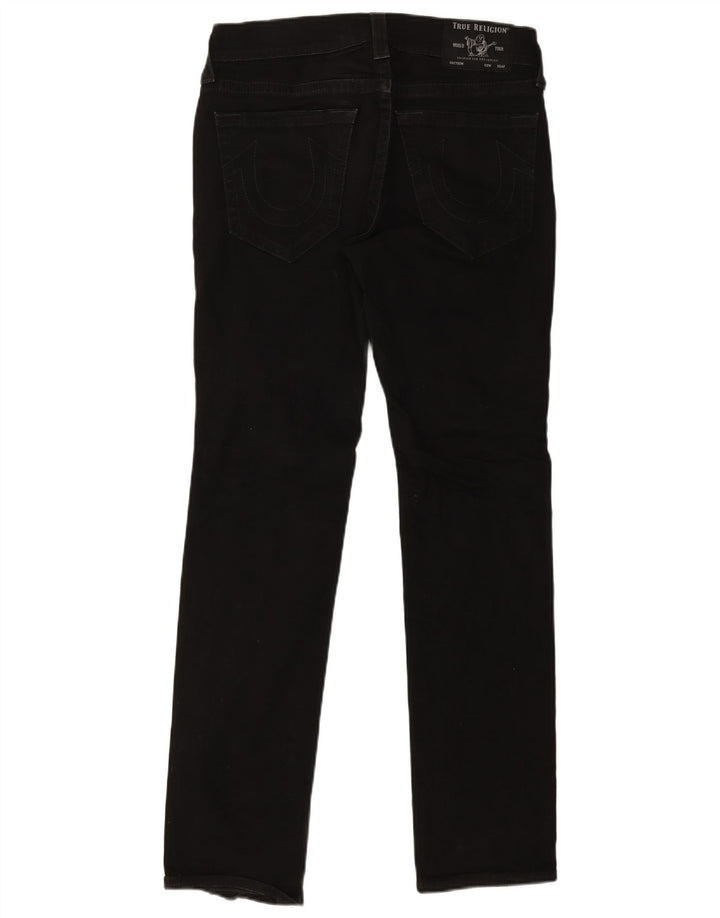 True Religion Herren Slim Jeans W32 L32 Schwarze Baumwolle
