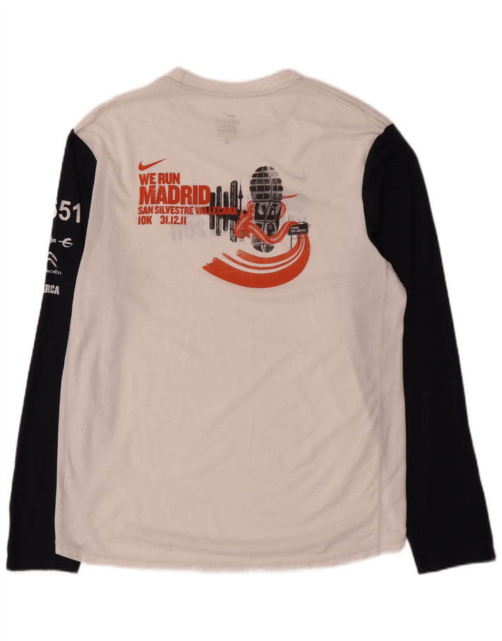 Nike Herren Dri Fit Graphic Top Langarm Mittelweiß Farbblock
