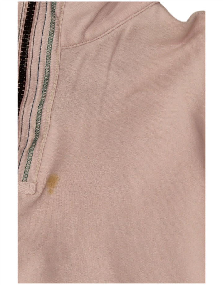WHITE STUFF Damen-Sweatshirt mit Grafik und Reißverschluss am Hals, Gr. 12, Mittelrosa