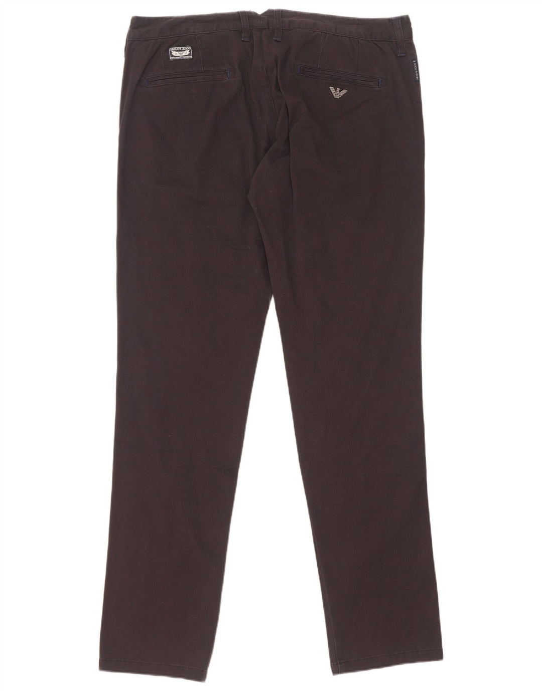 Armani Herren Extra Sim Fit Chinohose W36 L35 Schwarze Baumwolle