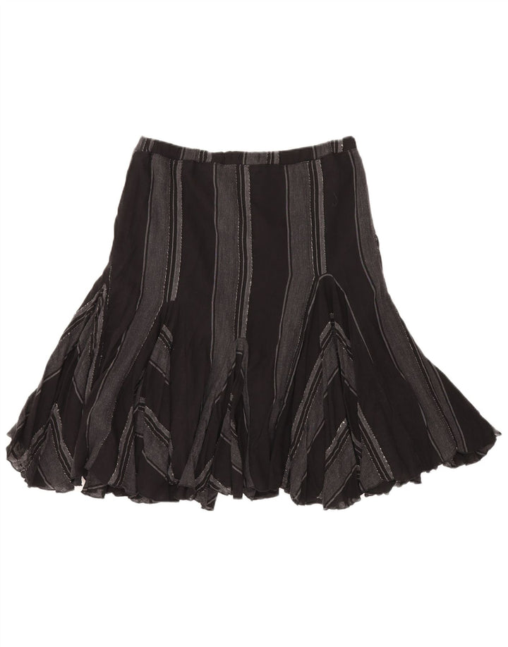 TRUSSARDI Damen A-Linienrock IT 46 Large W32 Schwarz gestreift