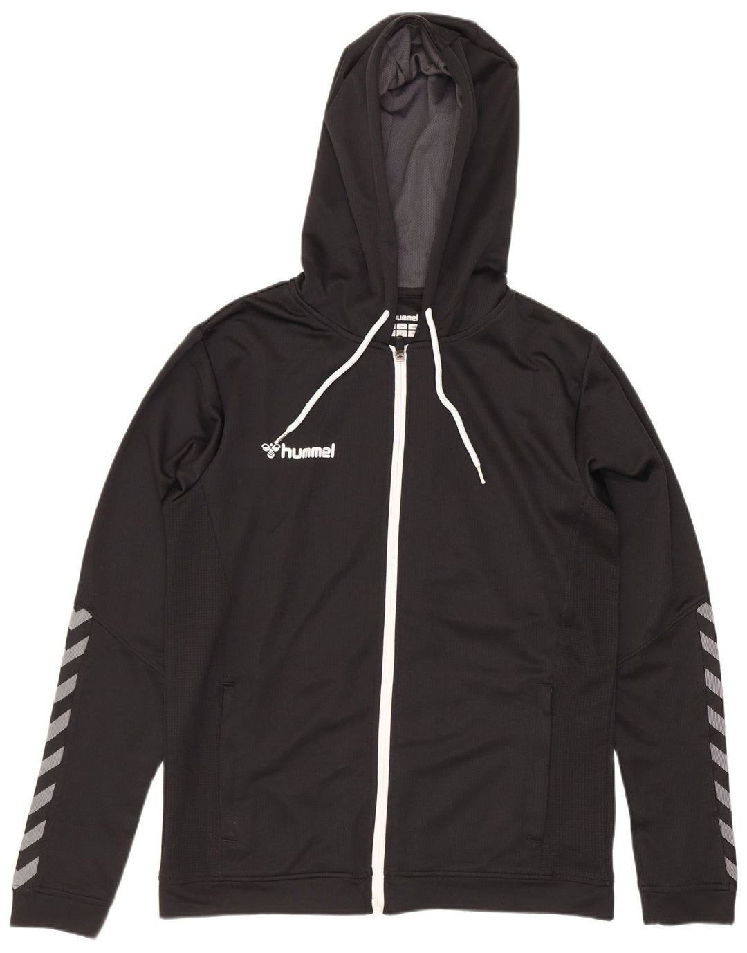 Hummel Herren-Kapuzenpullover mit grafischem Reißverschluss, mittelschwarz, Polyester