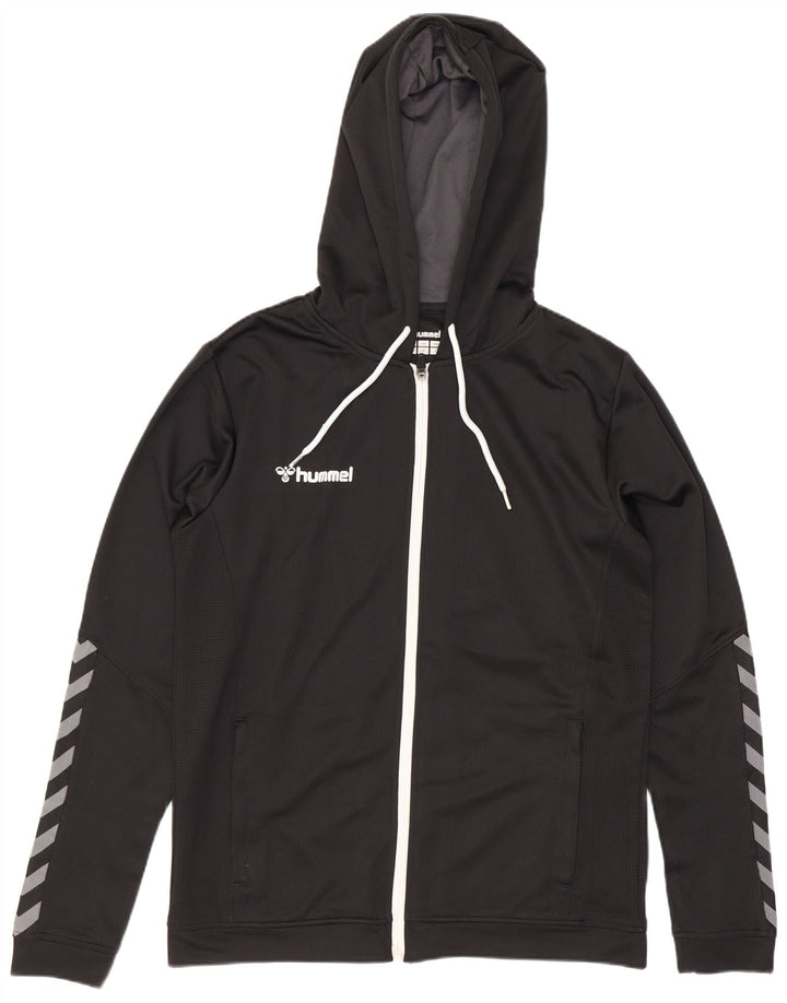 Hummel Herren-Kapuzenpullover mit grafischem Reißverschluss, mittelschwarz, Polyester