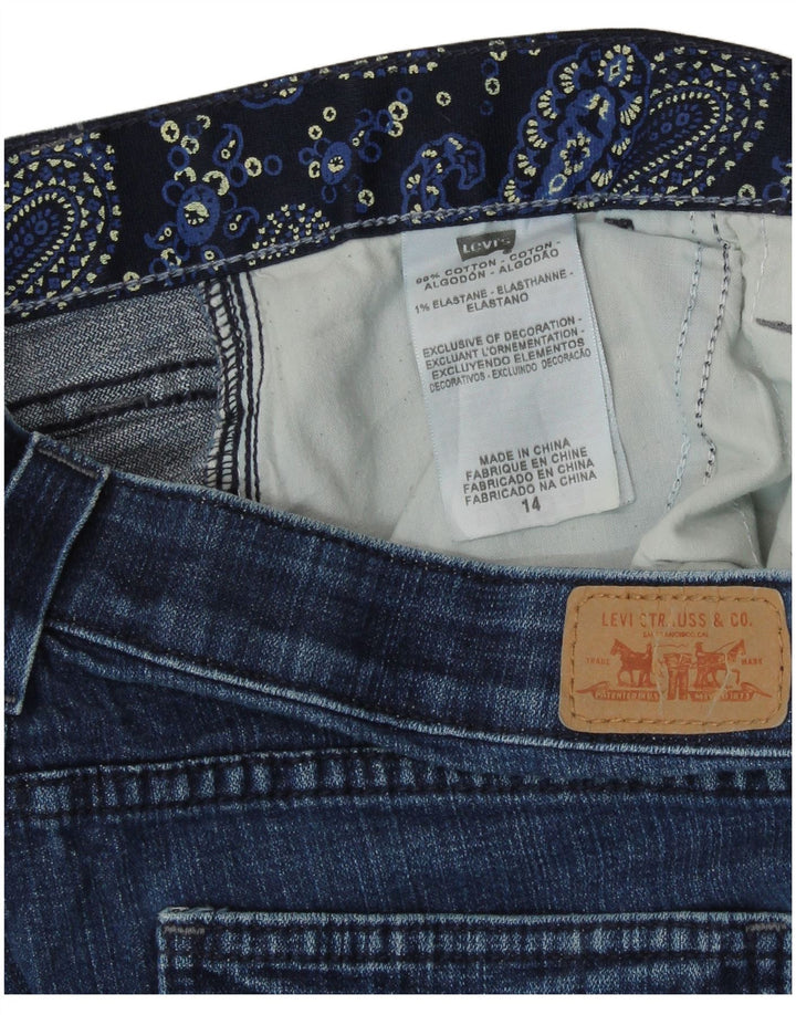 LEVI'S Damen Capri-Jeans US 14 XL W36 L20 Blaue Baumwolle