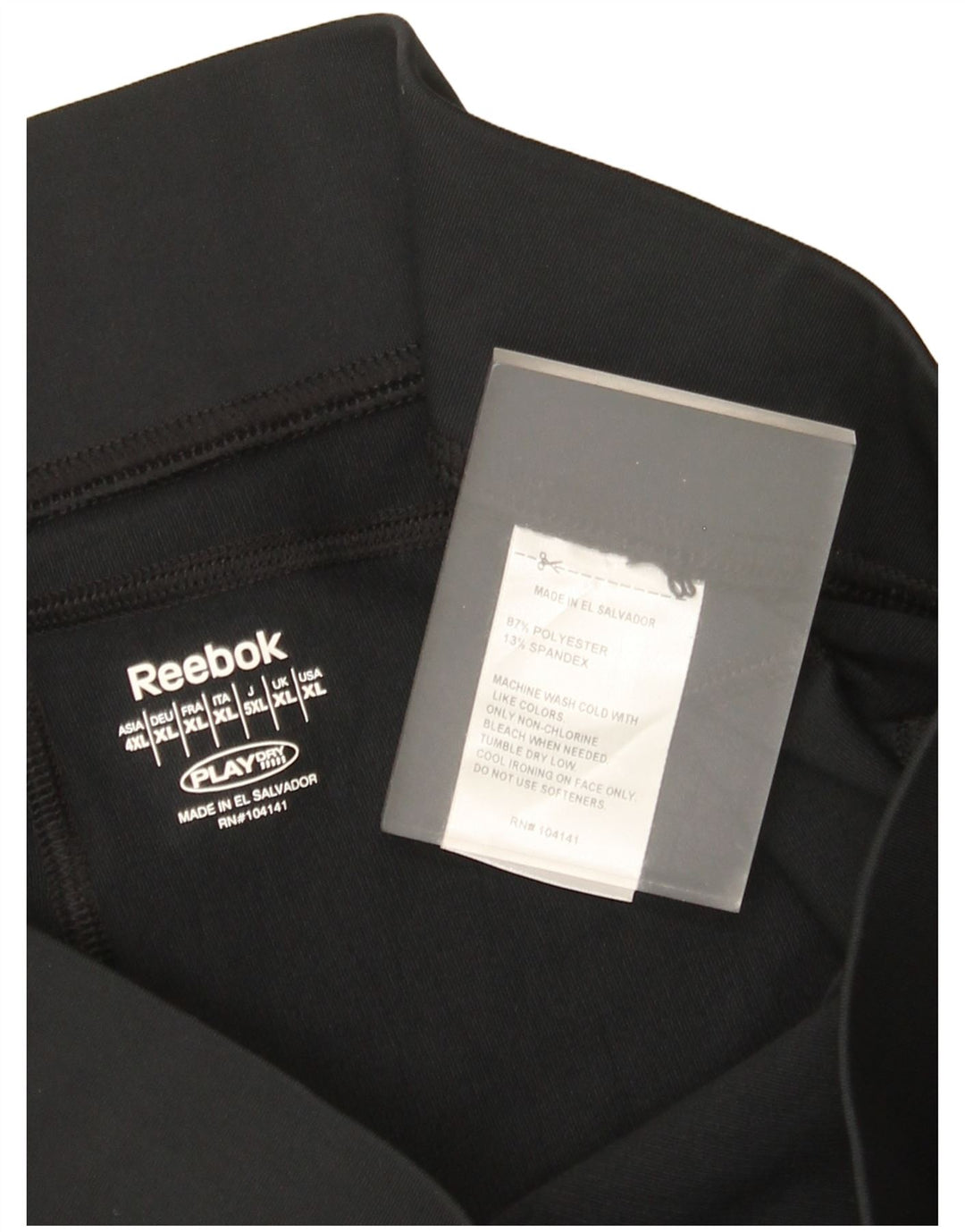 Reebok Damen Leggings UK 18 XL Schwarz Polyester