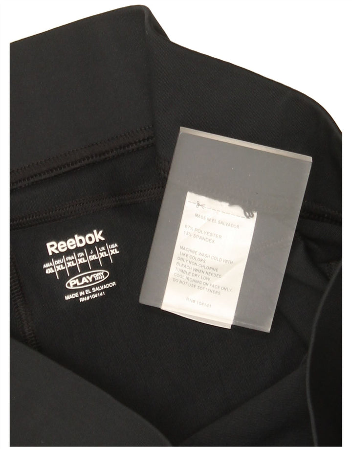 Reebok Damen Leggings UK 18 XL Schwarz Polyester