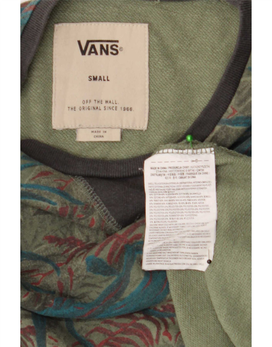 Vans Herren-Sweatshirt, Pullover, klein, mehrfarbig, Blumenmuster, Baumwolle