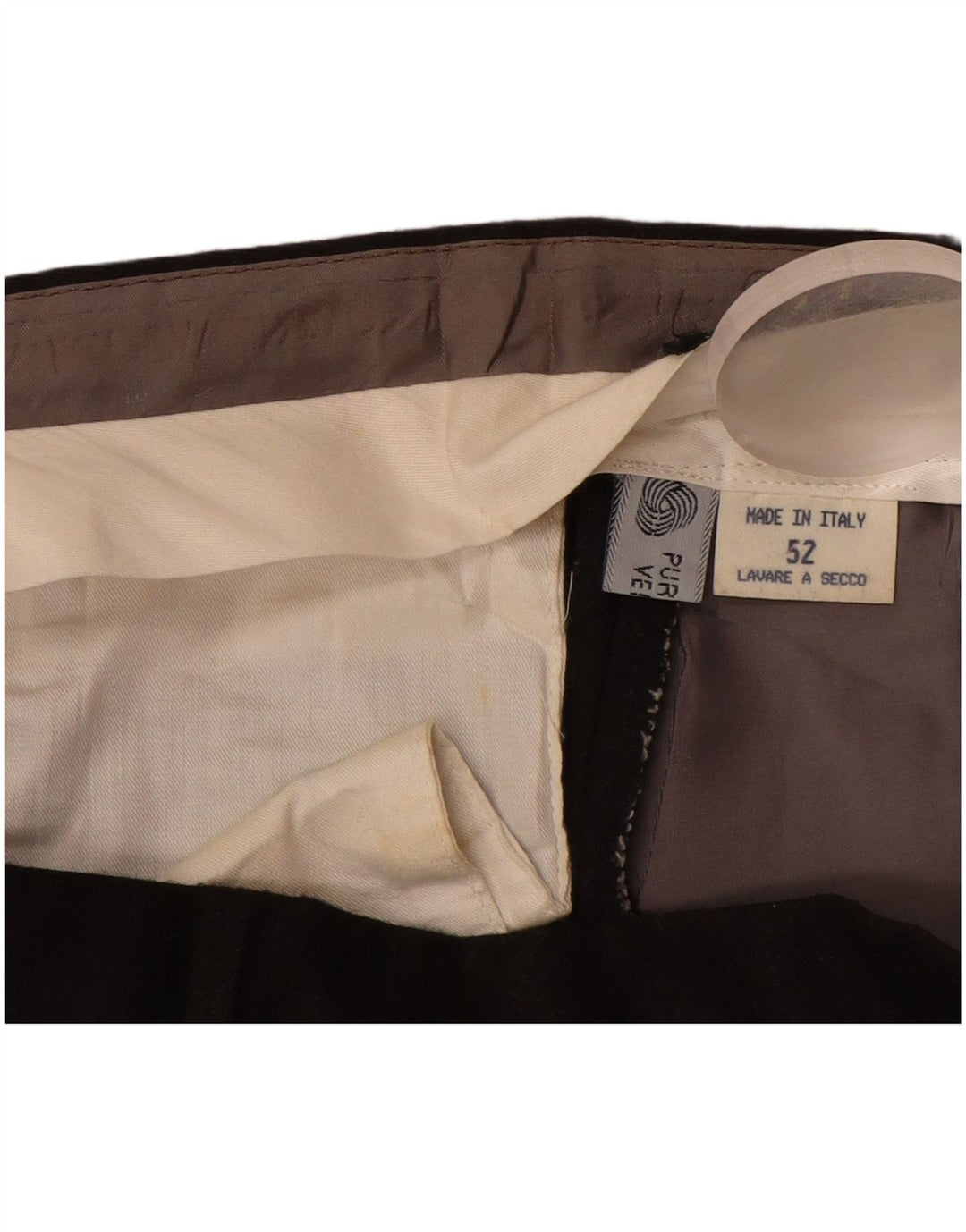 MARCO PLANESIO Herren-Anzughose mit Klammern, Größe 52, XL, B34, L33, schwarze Wolle