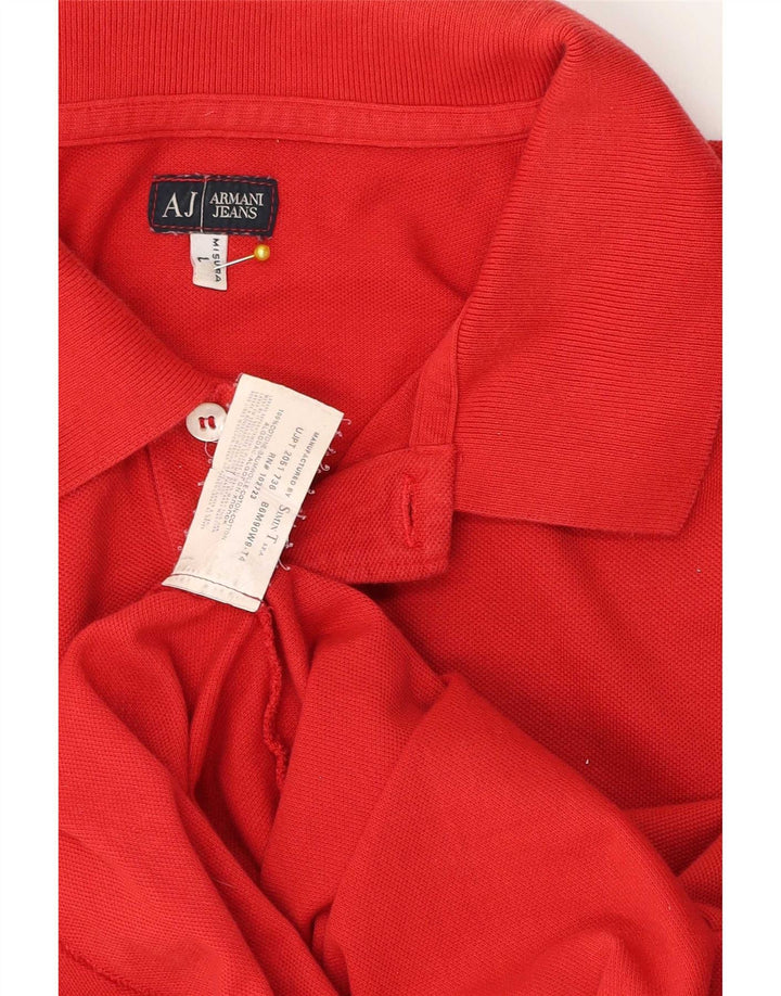 Armani Jeans Herren Poloshirt Große rote Baumwolle