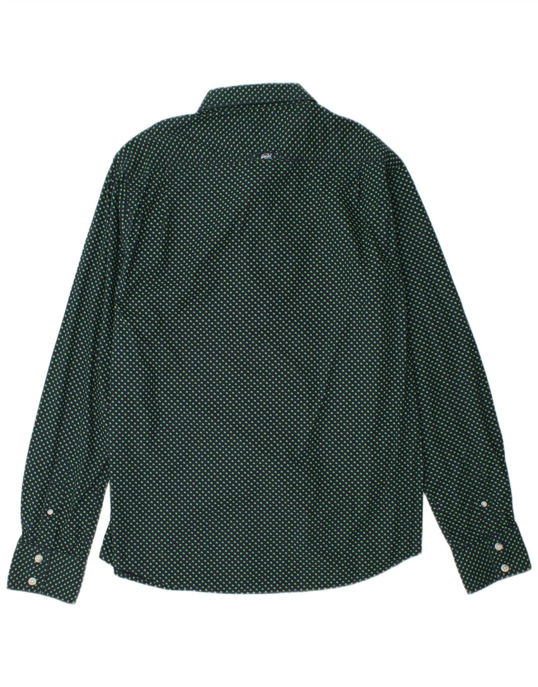 SUPERDRY Herren Grafikhemd 2XL Marineblau gepunktet