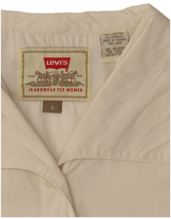Levi's Damen-Hemdbluse in Übergröße, kurzärmelig, Gr. 10, Größe S, Weiß