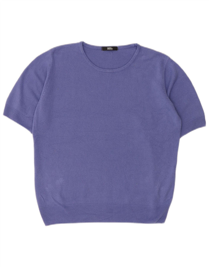 Marks & Spencer Damen-Pullover mit U-Boot-Ausschnitt, Gr. 14, Mittelviolett