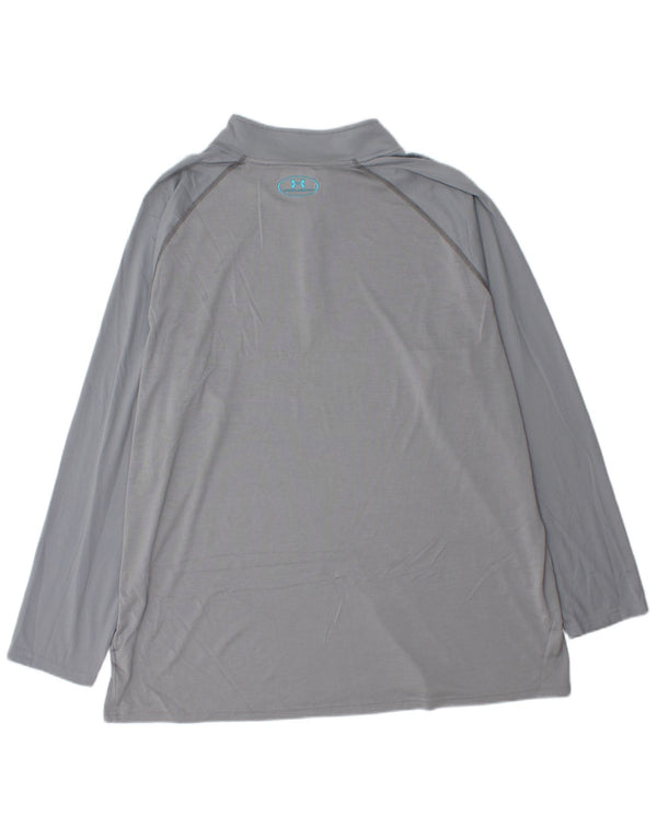 UNDER ARMOUR Herren Heat Gear Zip Neck Pullover Trainingsanzug Top 3XL Grau