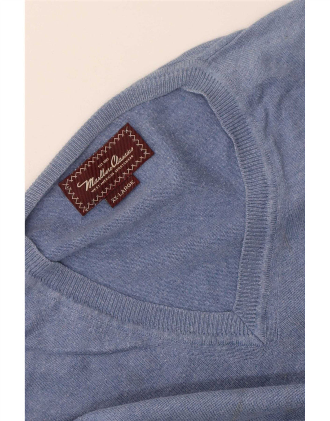 Marlboro Classics Herren-Pullover mit V-Ausschnitt, 2XL, Blau