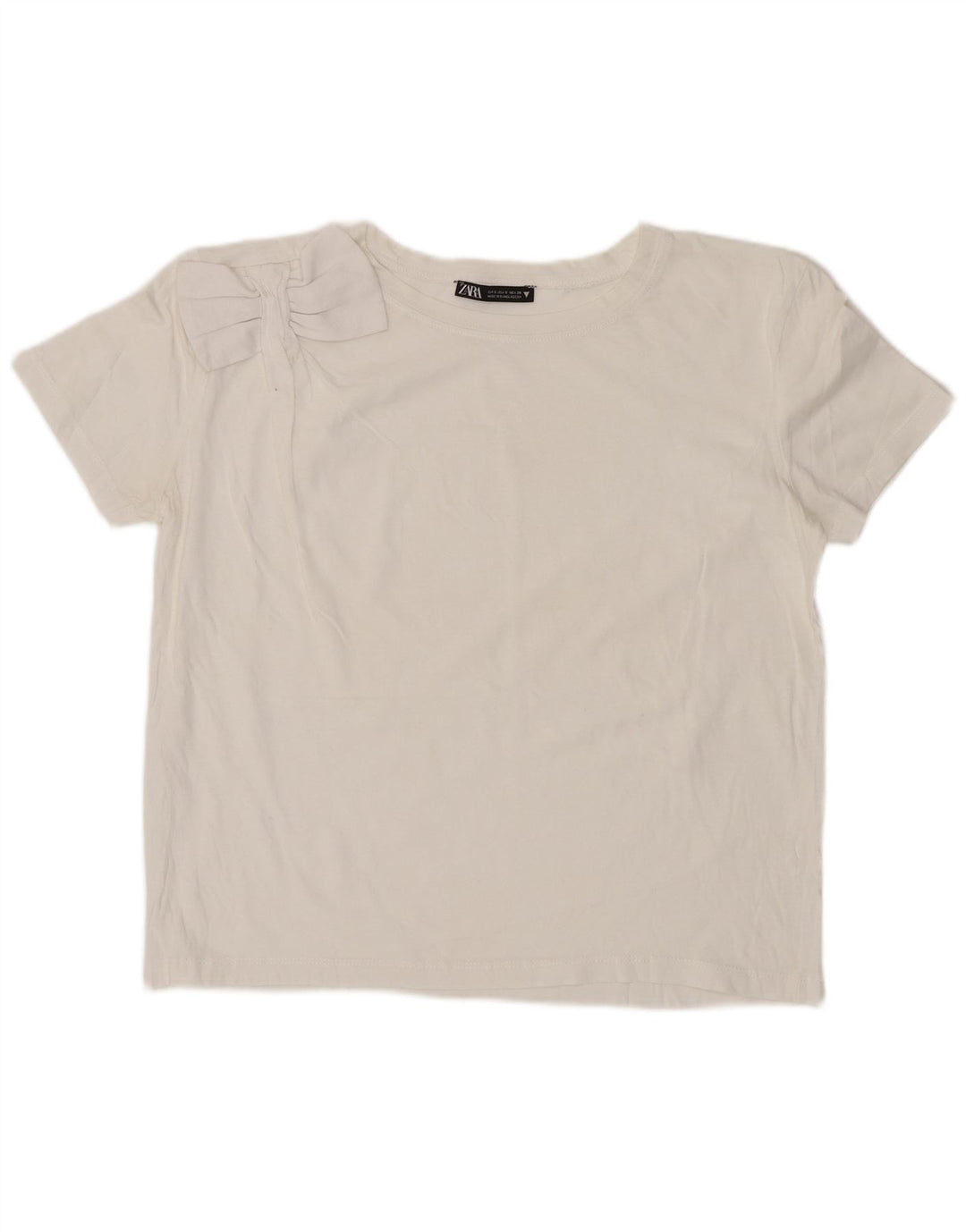 Zara Damen Crop T-Shirt Top UK 10 Small Weiß