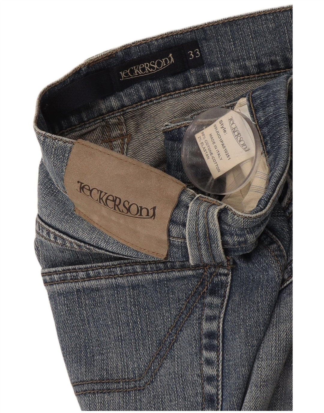 Jeckerson Herren Straight Jeans W33 L29 Blaue Baumwolle