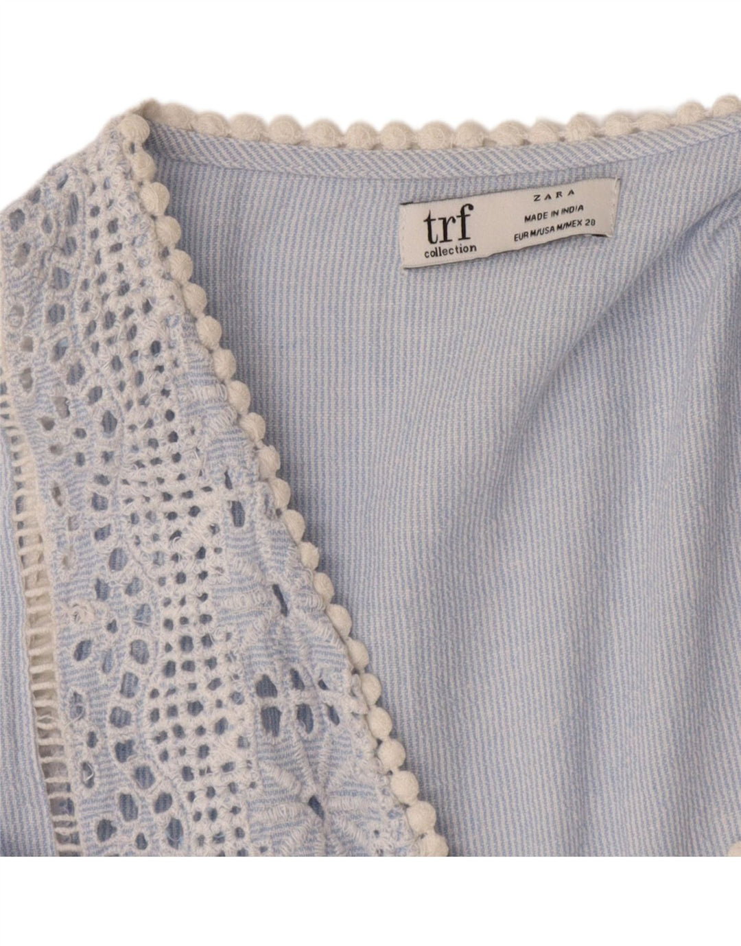 Zara Damen Trafaluc Etuikleid UK 12 Mittelblauer Nadelstreifen