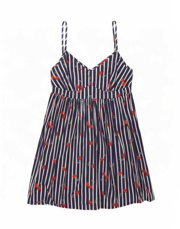 Marks & Spencer Damen-Sommerkleid, Größe 46, Marineblau, gestreift, Baumwolle