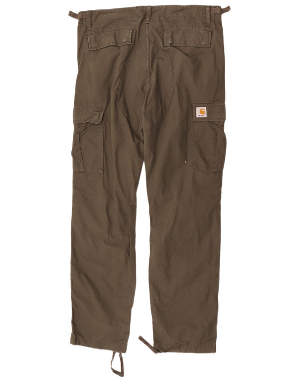 Carhartt Herren gerade Cargohose W32 L32 Khaki Check Baumwolle
