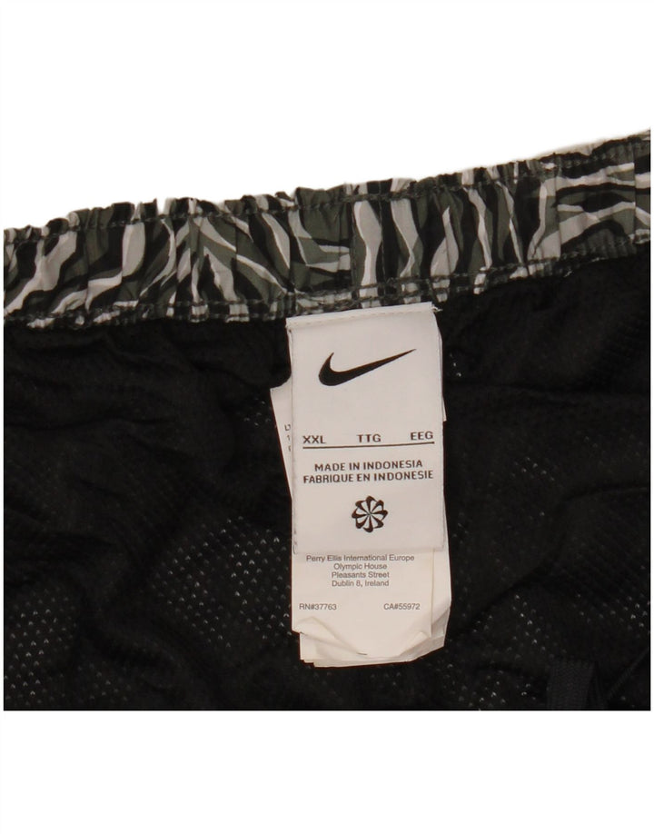 Nike Herren-Badeshorts 2XL Graues Polyester mit Animal-Print