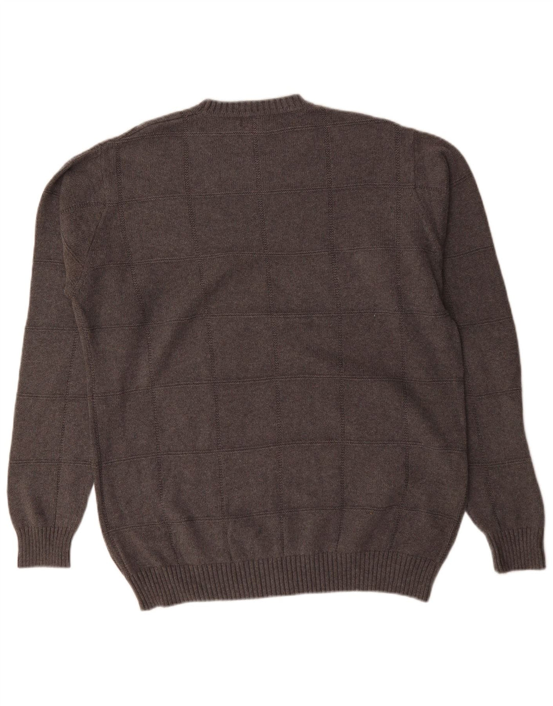 Dockers Herren-Pullover mit Rundhalsausschnitt, groß, grau kariert, Baumwolle