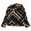 Zara Damen-Blusenoberteil UK 10 Small Schwarz Geometrisch Polyester