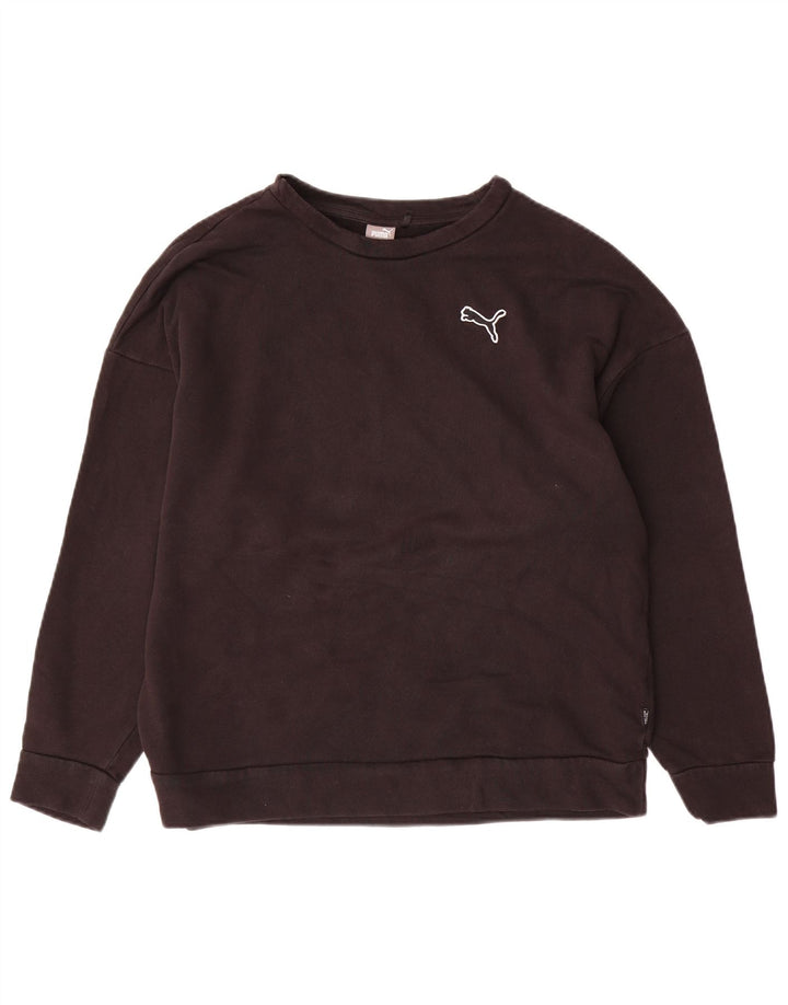 Puma Damen Sweatshirt Pullover UK 16 Large Schwarz Baumwolle