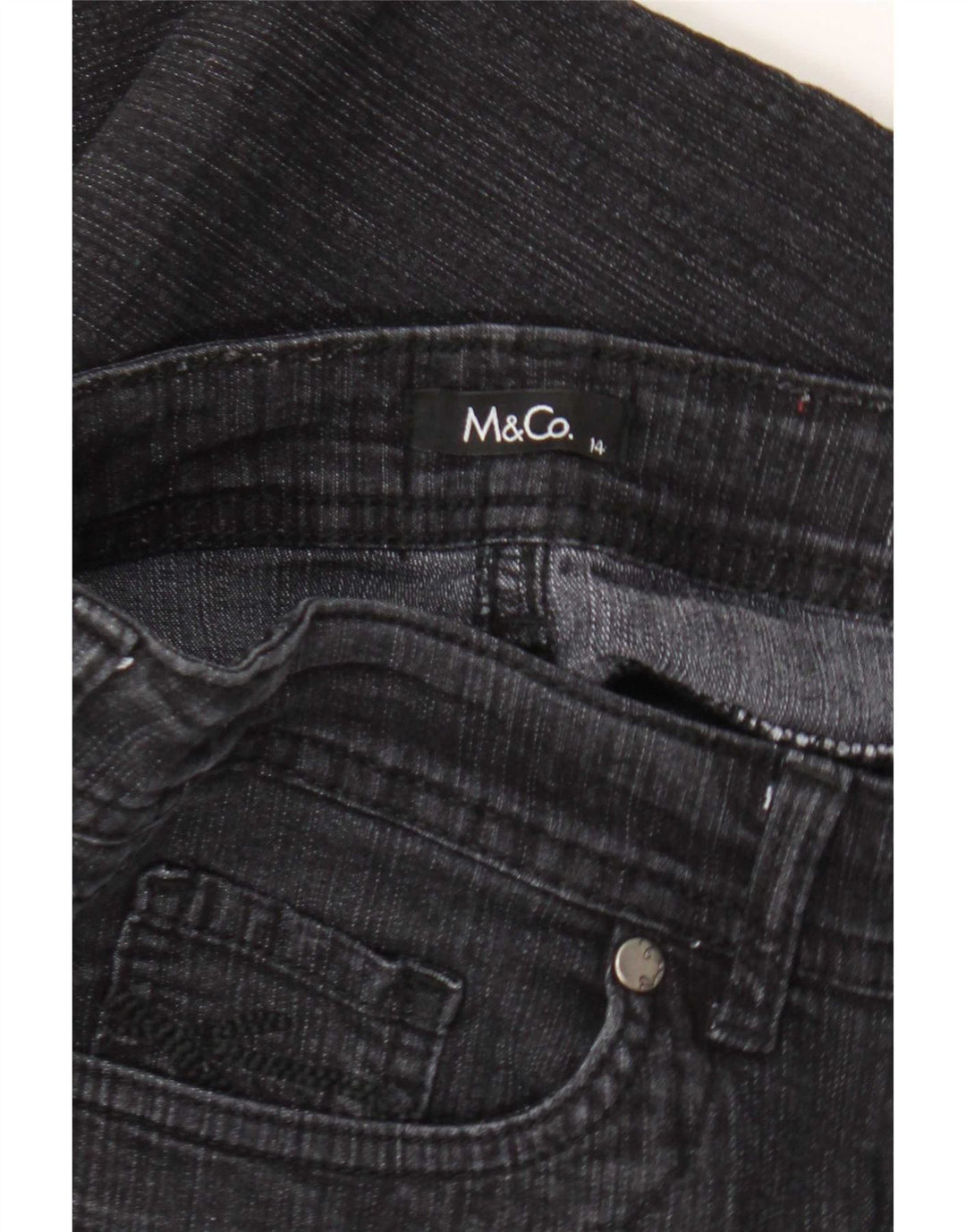 M&Co Damen Straight Jeans UK 14 Large W34 L27 Schwarz