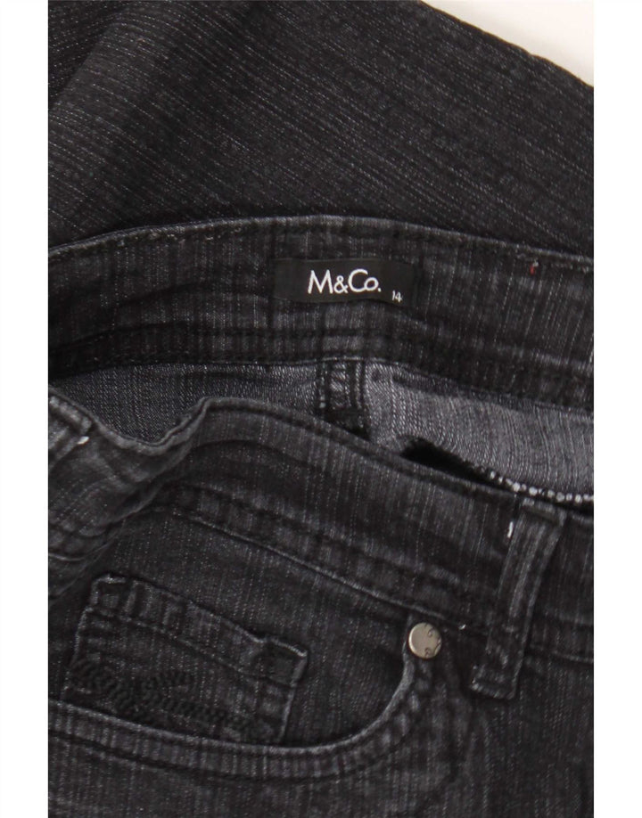 M&Co Damen Straight Jeans UK 14 Large W34 L27 Schwarz