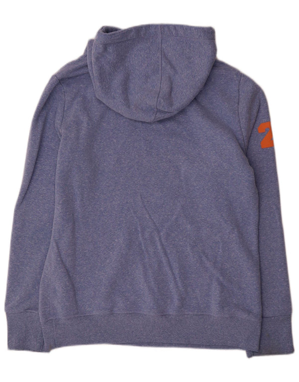 Superdry Graphic Hoodie-Pullover für Damen, UK 16, Größe L, blau meliert, Baumwolle