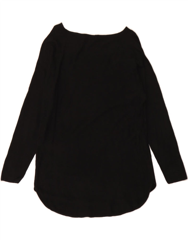 MICHAEL KORS Womens Longline Boat Neck Jumper Sweater UK 14 Medium Black Vintage Michael Kors and Second-Hand Michael Kors from Messina Hembry 