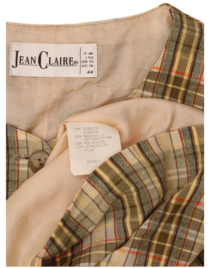 Jean Claire Damen Weste UK 18 XL grün karierte Viskose