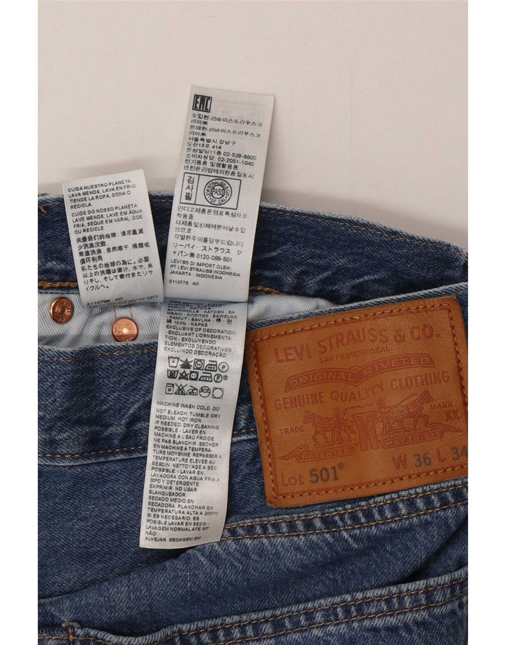 Levi's Herren 501 Straight Jeans W36 L34 Blaue Baumwolle