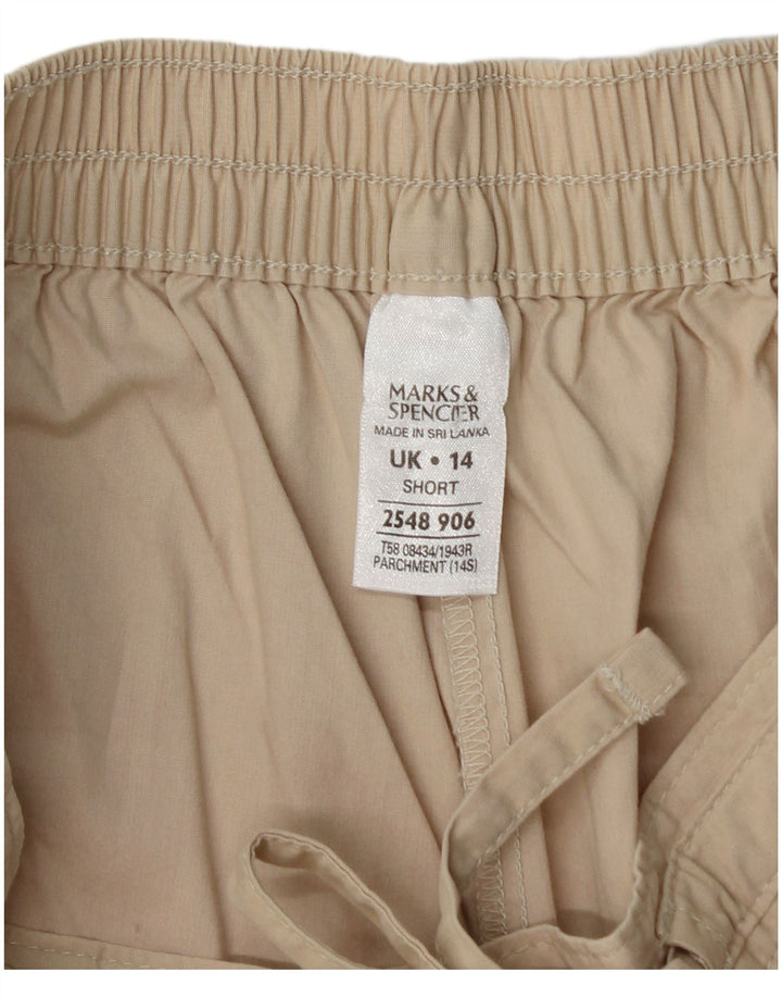 Marks & Spencer Damen Kurz geschnittene Hose UK 14 Medium W28 L26 Beige