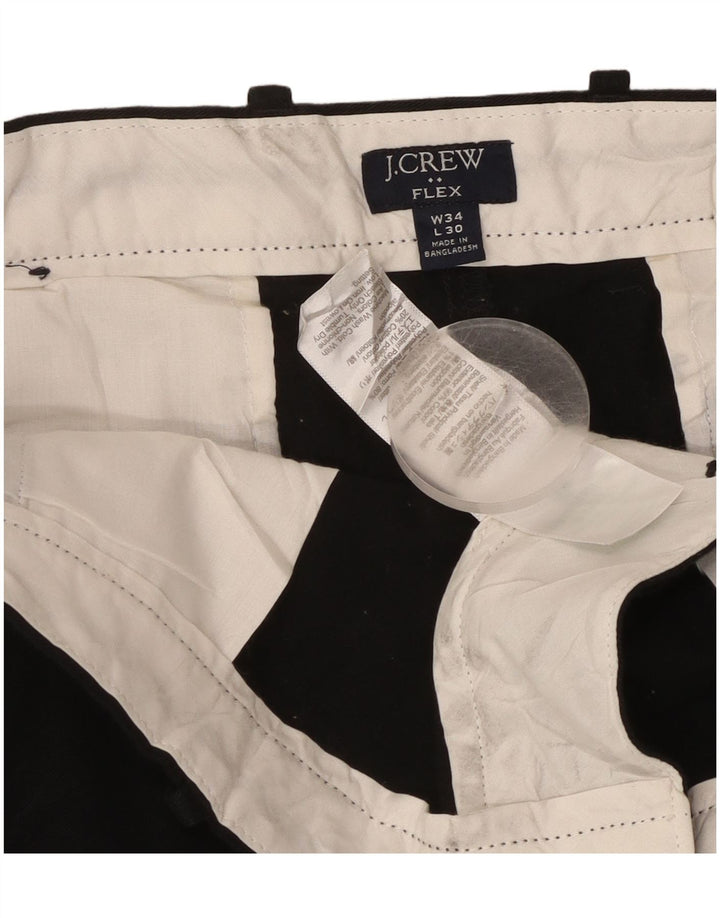 J. Crew Herren Flex Slim Anzughose W34 L30 Schwarz Baumwolle