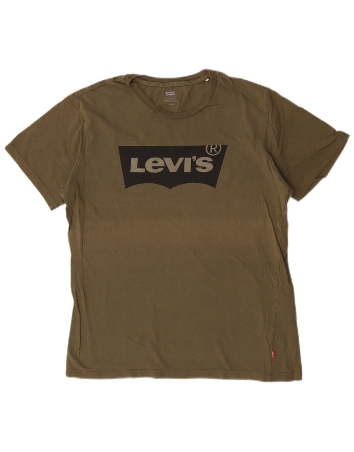 Levi's Herren-T-Shirt mit Grafik, mittlere Khaki-Baumwolle