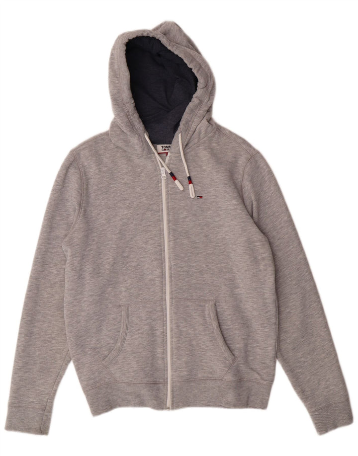 TOMMY HILFIGER Herren Regular Fit Zip Hoodie Pullover Mittelgrau meliert