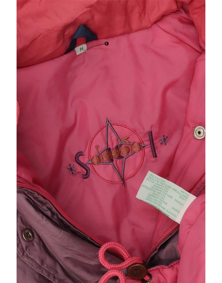 Diadora Damen-Skijacke mit lockerer Passform, UK 14, Mittelrosa, Farbblock-Polyester