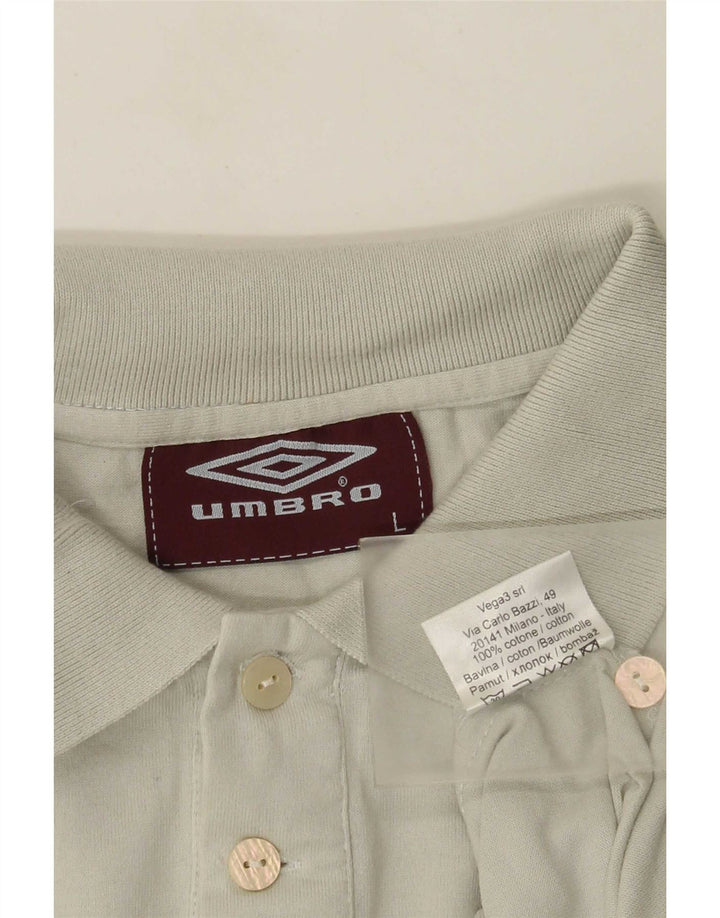 Umbro Herren-Poloshirt mit Grafik, groß, graue Baumwolle