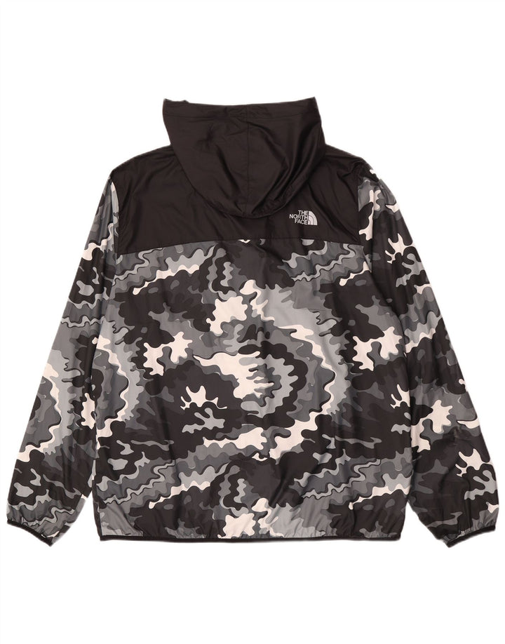 The North Face Herren Kapuzenpullover Regenjacke UK 42 XL Schwarz Camouflage