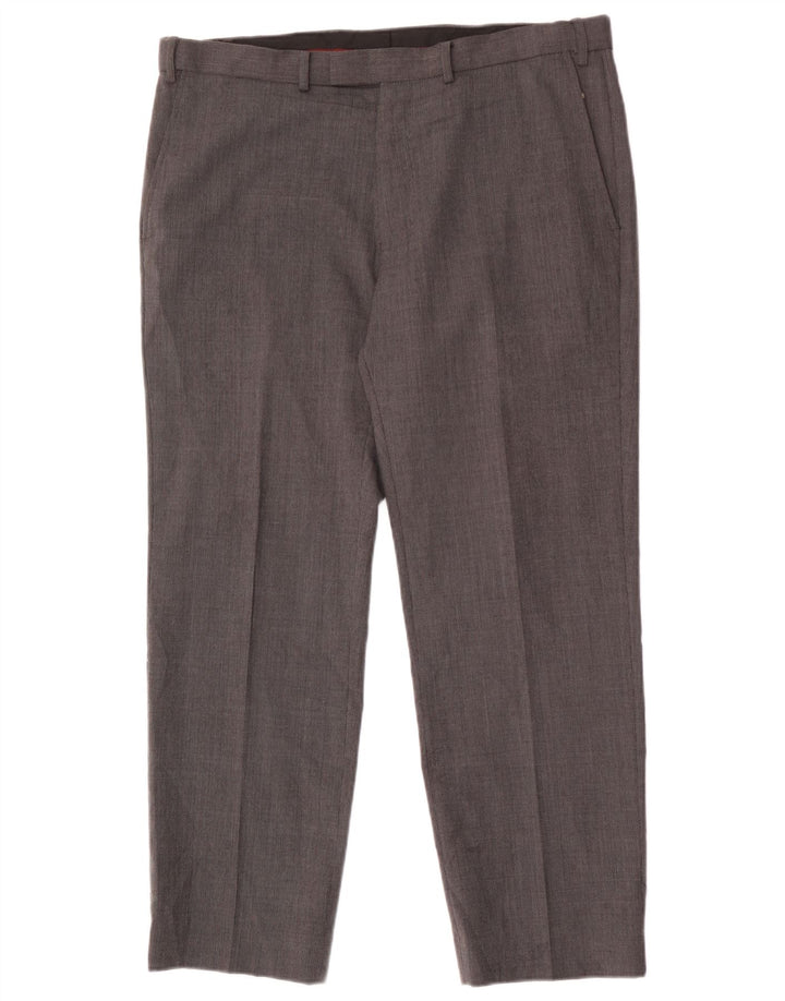 Marks & Spencer Herren-Anzughose mit gerader Passform und normaler Passform, W36, L29, graue Wolle