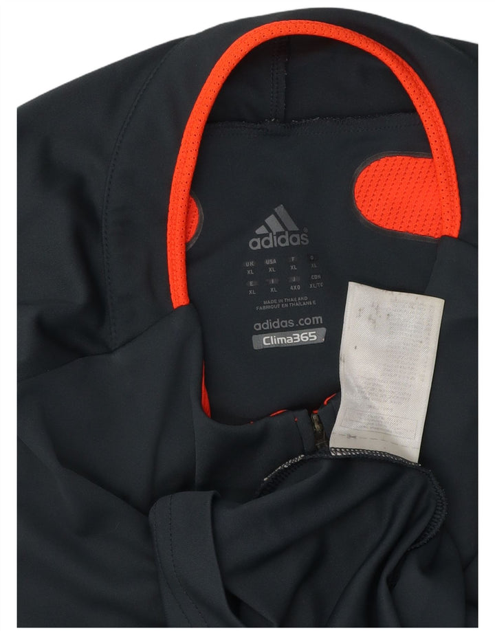 Adidas Herren Clima 365 Zip Neck Pullover Trainingsanzug Top XL Grau Farbblock